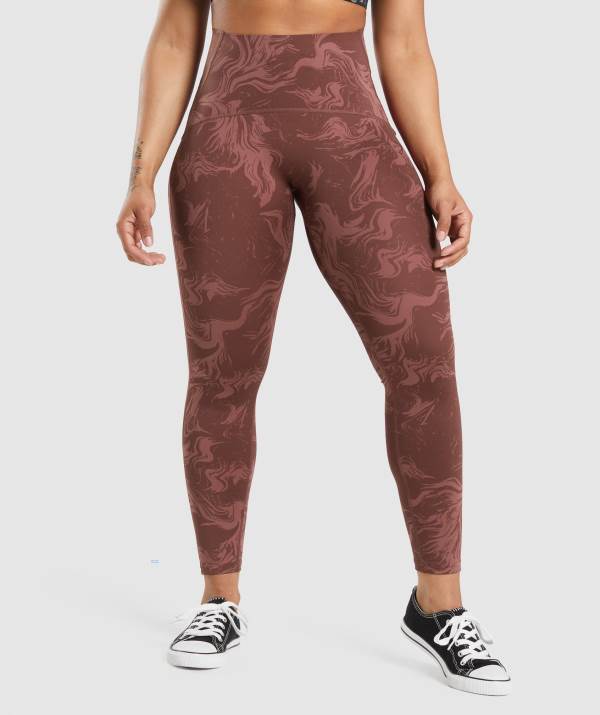 Damske Legíny Gymshark GS Power High Rise Ruzove Hnede | BS8576294